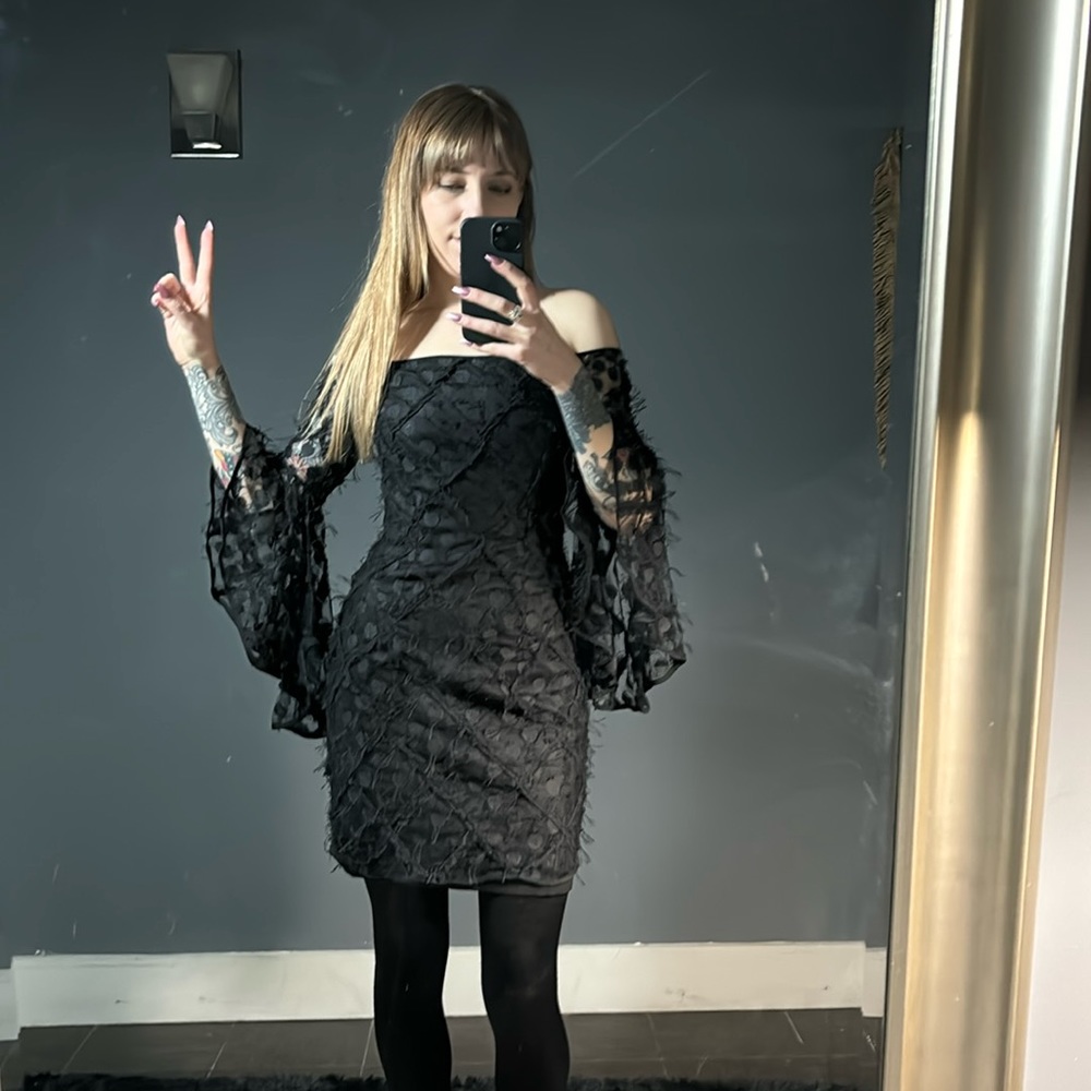 Milly embroidered strapless mini dress